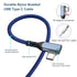 OKRAY 10ft USB C Cable 5-Pack, Right Angle Type C Charger for Samsung Galaxy S21/S20/S10, Pixel, Tab, Fast Charging.