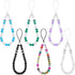 6 Pieces Beaded Cell Phone Lanyard Strap, Bling Wristlet Chain for Girls Women, Various Color