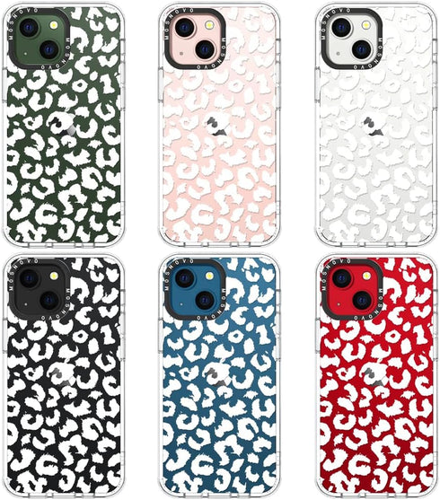 MOSNOVO iPhone 13 Case - Clear TPU Bumper with Buffertech 6.6ft Military-Grade Drop Protection - White Leopard