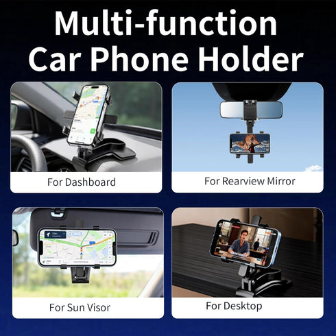 YUHENG Visor,360 17 37 Car Phone Holder Mount for Dashboard Rearview Mirror Sun Rotation & Strong Grip,Universal