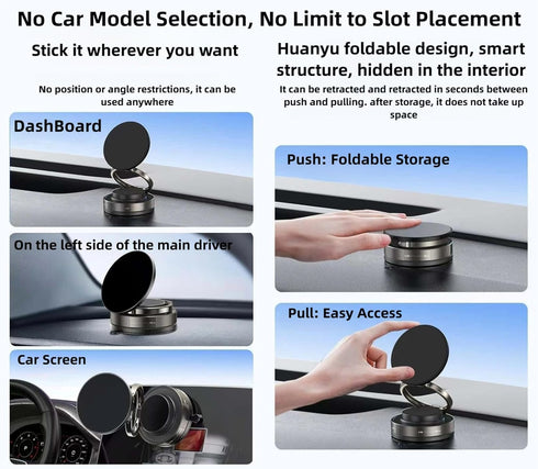 Generic 361 Vacuum Magnetic Car Phone Holder Adjustable Foldable Portable Magnetic Phone Holder for Car
