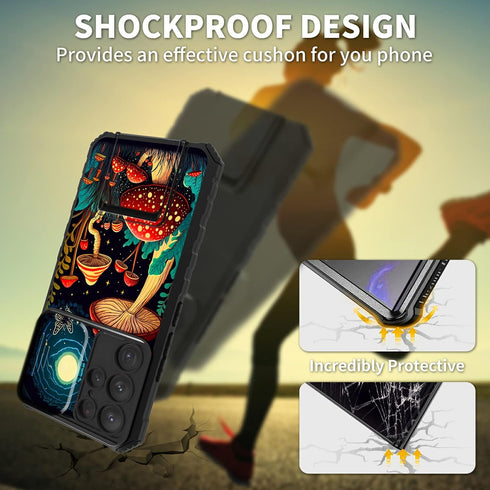 Samsung Galaxy S23 Ultra Case, 6.8" 2023, Mushroom Moon - Dual Layer Hard PC & Soft TPU, Shock Proof, with Kickstand &