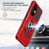 Ailiber OnePlus Nord N30 Case - Military Grade Shockproof Cover with Tempered Glass, Ring Kickstand, Red.