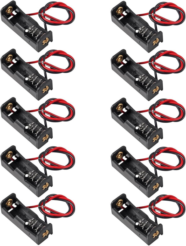 AEDIKO 10pcs A23 Battery Holder 23A Battery Holder with Wire 12V Battery Holder