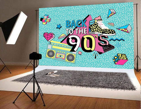 Art Studio 90's Theme Music Party Photography Backdrops, Colorful Graffiti Style Photo Booth Props, Vinyl 5x3ft