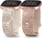 Minyee 2 Packs Floral Engraved Band, Soft Silicone Sunflower Dandelion Sport Designer Strap for Fitbit Versa 2 Women