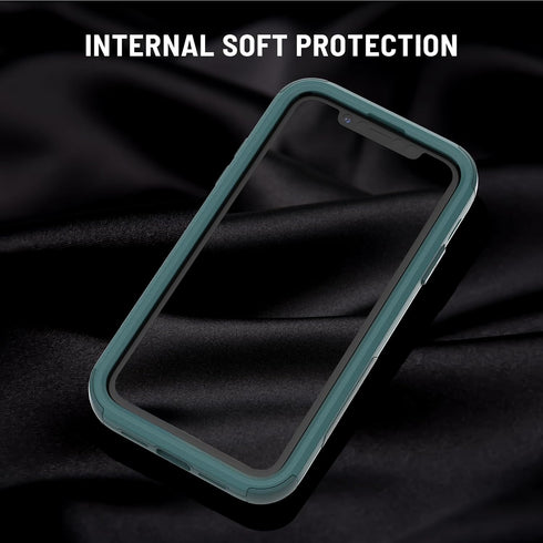 iPhone 11 Case with Screen Protector, Heavy Duty 3-Layer Shockproof Protection, Military Grade, Dark Green, 6.1"