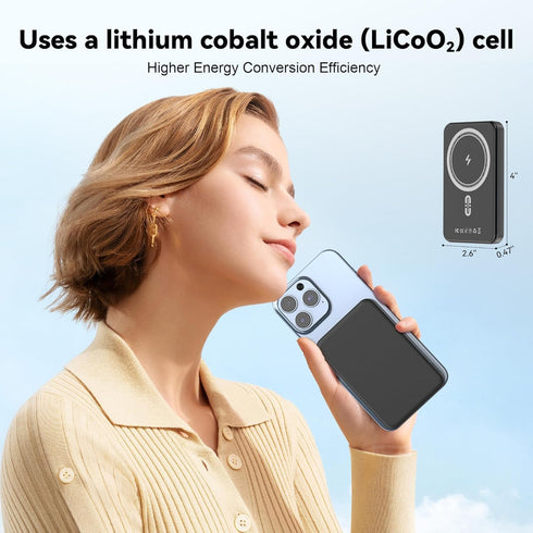 TONKEE 5000mAh,Magnetic Pack 16/15/14/13/12 Magnetic Power Bank Portable Charger for iPhone with Type-C Cable,Slim