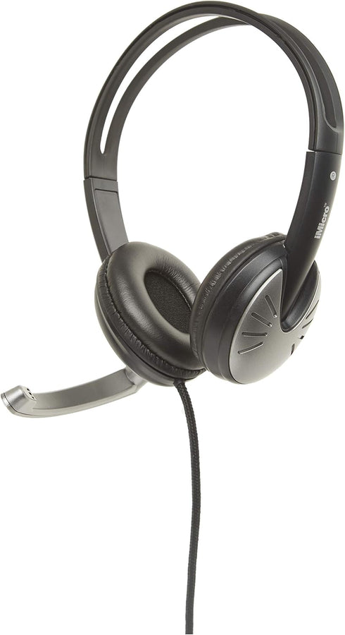 IMME282 Wired USB Dual Headset with Noise Cancelling Mic, Volume Control for PC, Laptop, and Computer.