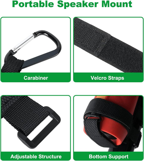 GOFORWILD Portable Speaker Mount, Waterproof Strap for Bluetooth Speakers, Compatible with Golf Cart