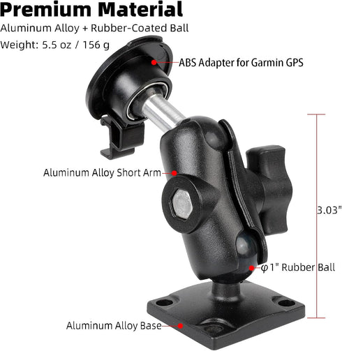 FPN 2577LT 42LM 44 52LM 54 55LMT 56 2457 249 Aluminum Heavy-Duty GPS Mount with AMPS Square Plate Base for Garmin