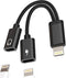 iPhone Headphone Adapter (2 in 1), Dual Lightning Jack Audio Charger Connector, MFI Certified Music Charging