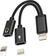 iPhone Headphone Adapter (2 in 1), Dual Lightning Jack Audio Charger Connector, MFI Certified Music Charging