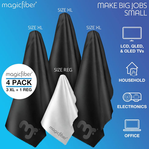 MagicFiber Extra Large Microfiber Cleaning Cloth for TV, Screens, Windows, Mirrors & More