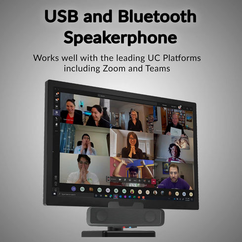 Cyber Acoustics USB & Bluetooth Speaker Bar (CA-2890BT), USB Powered Speaker with Speakerphone for PC, Bluetooth for