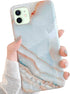 J.west iPhone 12/12 Pro Case 6.1-inch, Luxury Grey Marble Design, Ultra Slim Thin Flexible Soft Rubber TPU Cover for
