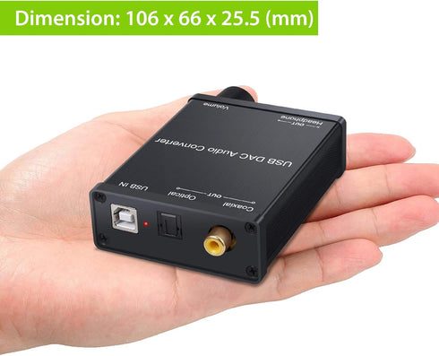 LiNKFOR USB DAC and Headphone Amplifier, Coaxial/Optical/6.35mm Output, Compatible with Windows and Mac