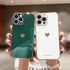 Teageo for iPhone 14 Pro Max Case for Women Girl Cute Love Heart Luxury Soft Bling Back Cover Raised Full Camera Protection Bumper Silicone Shockproof Phone Case for iPhone 14 Pro Max, Blackish Green