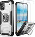 IKAZZ for Galaxy A51 4G Case with Screen Protector, Dual Layer Anti-Slip Rugged Protective Cover with Kickstand