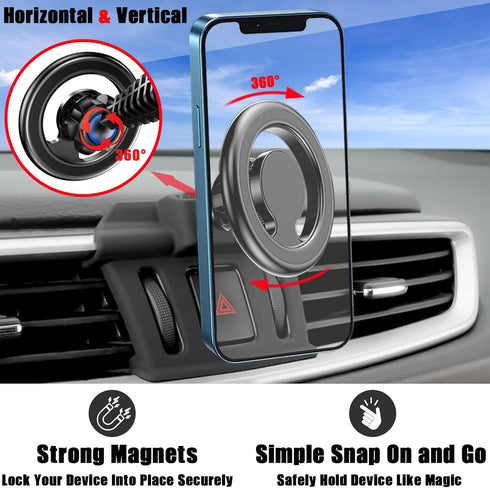 Mag-Safe Car Phone Holder Mount for Nissan Rogue 2014-2020, Custom Magnetic Air Vent Stand for iPhone 15 14 13 12 Pro