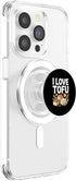 Vegan Plant Based Tofu Love Designs I Love Tofu Vegan Friendly Message PopSockets PopGrip for MagSafe