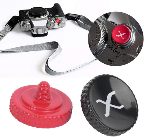 Alloy Black + Red Paint Spraying Treatment Camera Shutter Release for X Series Cameras with Rubber Ring Fuji Soft
