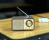 FM Radio with Bluetooth, Vintage Bluetooth Speaker with SD/USB Music Player, Wireless Streaming, Up to 10 Hours Playback