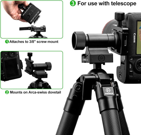 FANAUE Monopod Gimbal Head with Arca-Swiss Dovetail Quick Release Plate | Rapid Side-Saddle Tilt Adjustment