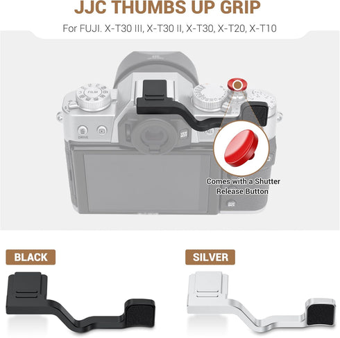 X-T30 X-T30 XT30 XT30 X-T20 X-T10 JJC Metal Thumb Grip & Soft Shutter Button for Fuji Fujifilm III II III Mirrorless