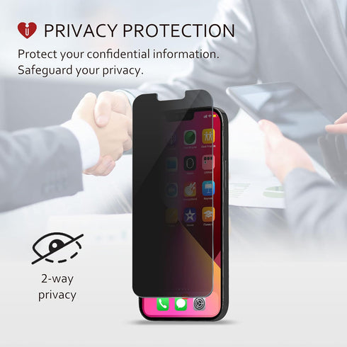 iCarez Matte Privacy Tempered Glass Screen Protector for iPhone 14 Plus, 2-Pack, Easy Apply Anti Spy