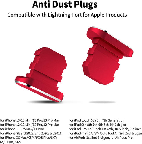 2 Pack Anti Dust Plugs for iPhone, 8 Pin Dust Cover with Mini Storage Box for Charging Port