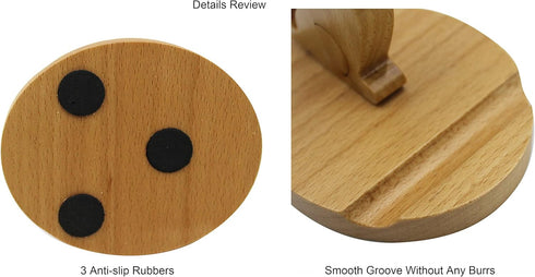 Cute Dog Cellphone Holder Stand - Wooden Smartphone Desk Holder for All Mobile Phones