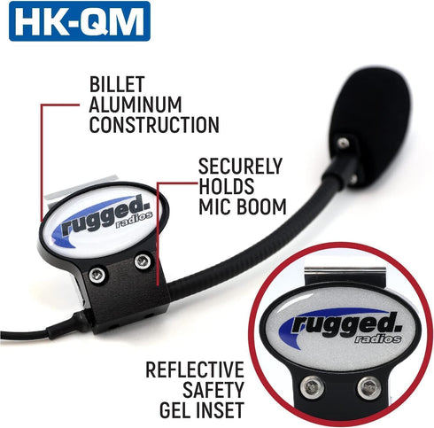 Rugged Install Clip Mount for Helmet Headset Speakers and Mic Boom for Racing Radios, Universal Fit with Tools Included