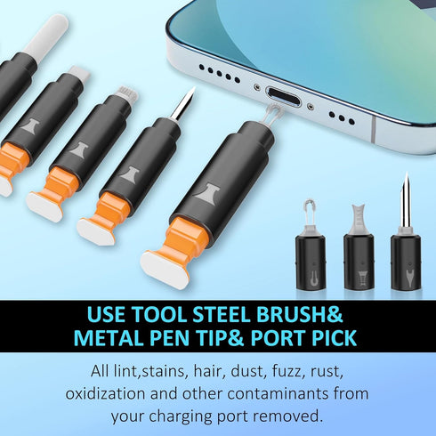 iPhone Cleaning Kit for Charging Port, Multi-Tool Cleaner for iPhone, iPad, Connectors, with Storage Case