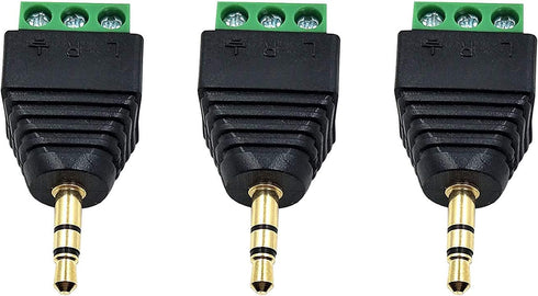 Poyiccot 3.5mm Screw Terminal Connector - 3.5mm 1/8 inch Male to AV 3 Screw Terminal Headphone Stereo Audio Connector