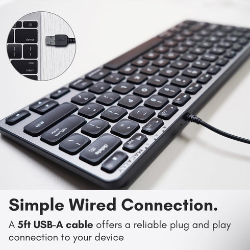 Macally Backlit Wired Keyboard for Mac, Comfortable All Day Typing USB Keyboard for MacBook Pro/Air, iMac, Mac Mini/Pro