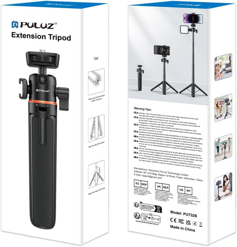 360 1/4 Inch 13 12 11/DJI 5 4 3/Insta360 PULUZ Camera Tripod Stand, Mini Desktop Aluminum Selfie Stick with Cold Shoe