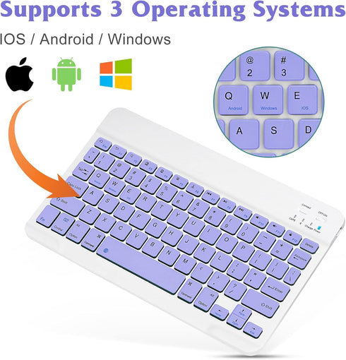 Ultra-Slim Bluetooth Rechargeable Keyboard for Samsung Galaxy S22 S23 Ultra and All Bluetooth Enabled Devices