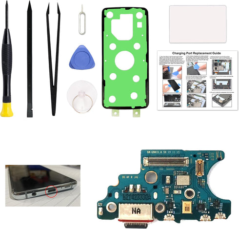 Charging Port Replacement Kit for Galaxy S20 5G US Version, SM-G981U, Dock Board USB-C Connector with Manual and Toolkit
