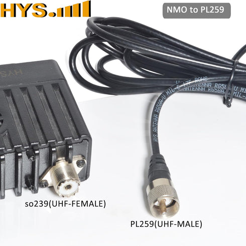HYS TCJ-N1 400-470 13 RG58 PL259 UHF NMO Mhz Antenna with ft Coax Cable NMO to UHF Connector for Yaesu Kenwood HYT