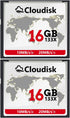Cloudisk Pack of 2 Compact Flash Card 16GB 133X CF 2.0 Card Performance