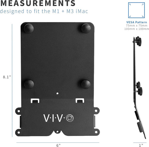 VIVO VESA Adapter Plate Bracket Kit for 24 inch M1 and M3 iMac Series Monitors, VESA up to 100x100, Black