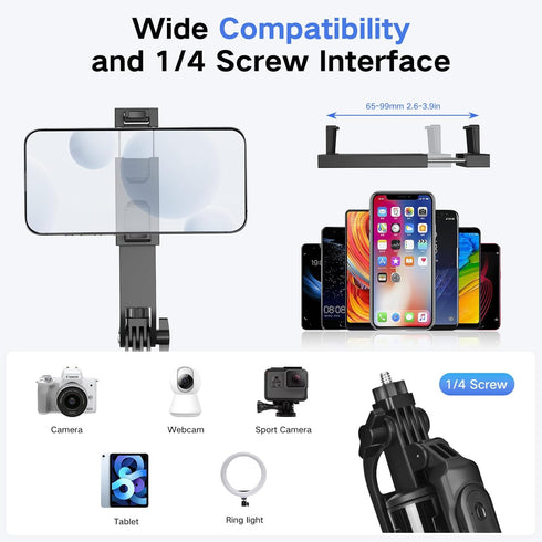 YUANRAN Light,70 inch Metal Selfie Stick Tripod for iPhone with Cellphone Selfiestick with Remote,Phone Tripod Holder