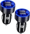 ?2Pack? USB Car Charger Adapter, Dual USB Port 5V/4.8A Charge Car Phone Charger with Blue LED & Touch Switch for iPhone