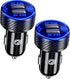 ?2Pack? USB Car Charger Adapter, Dual USB Port 5V/4.8A Charge Car Phone Charger with Blue LED & Touch Switch for iPhone