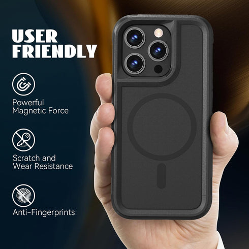 MATEPROX iPhone 15 Pro Max Case, 6.7'' Rugged Shockproof Armor, MagSafe Compatible, Heavy Duty Protection - Black 2023