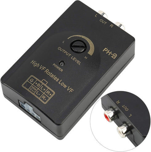 aqxreight Speaker Level Converter, Car Output Stereo Speaker High to Low Level Converter with Delay Function