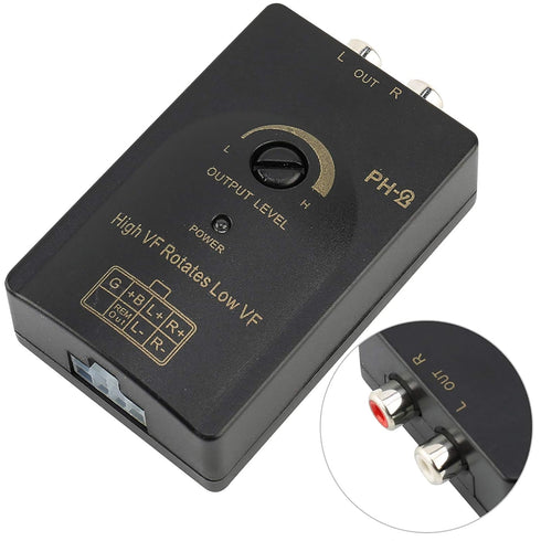 Speaker Level Converter, Auto Car Output Stereo Speaker High to Low Level Converter with Delay Function