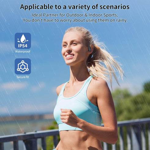 True Open Ear Headphones, Bluetooth 5.3 Sports Headphones with Smart Digital Display, 36H Playtime
