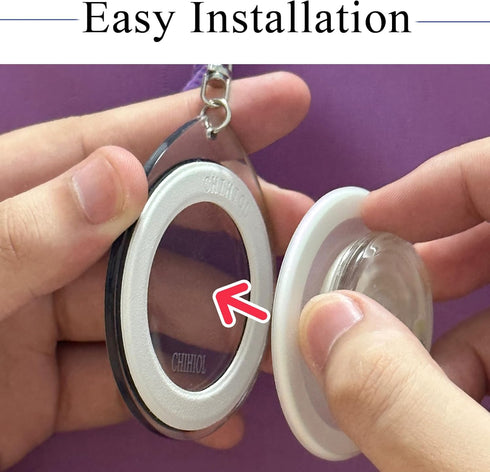 Magnetic Phone Grip Storage Keychain for Bag, Portable Popsocket Magnetic Phone Grip Ring Holder, MagSafe, White